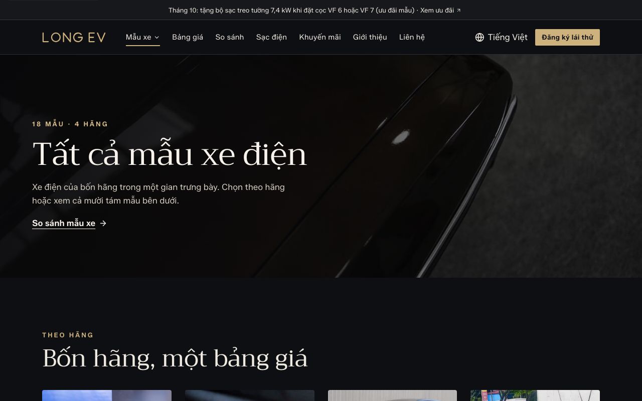 Mẫu xe của mẫu Showroom xe điện