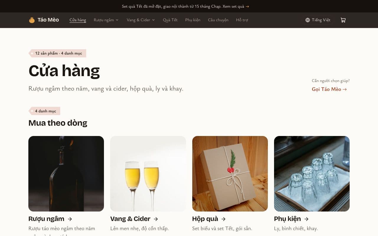 Trang Cửa hàng của mẫu Rượu & quà biếu