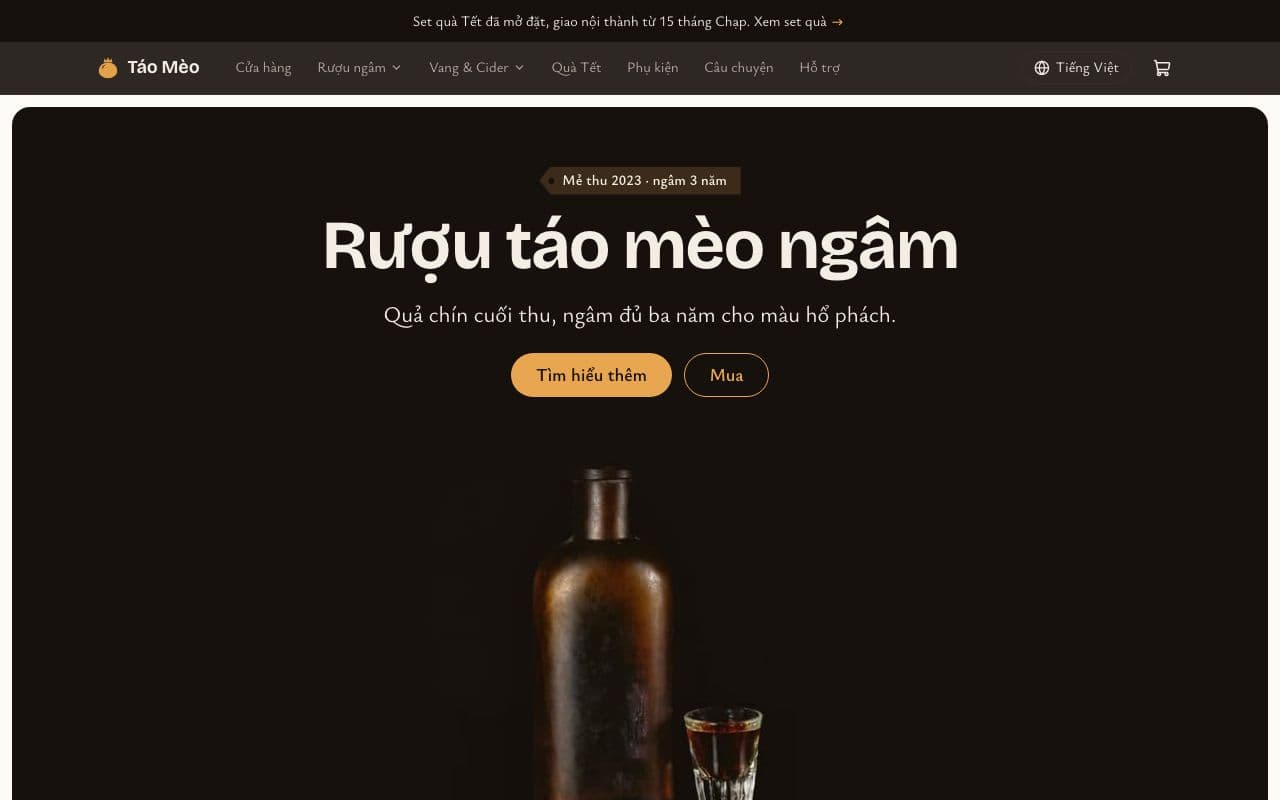 Trang chủ mẫu Rượu & quà biếu trên máy tính