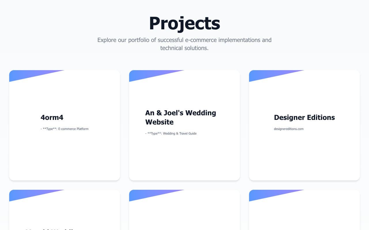 Trang Dự án của mẫu CV và portfolio