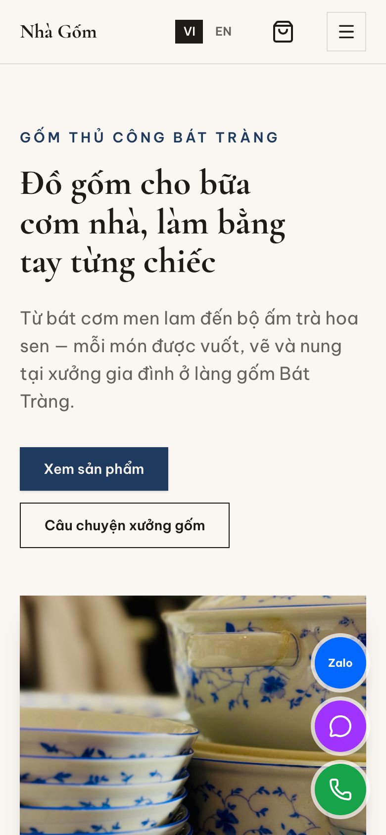 Trang chủ mẫu cửa hàng online trên điện thoại