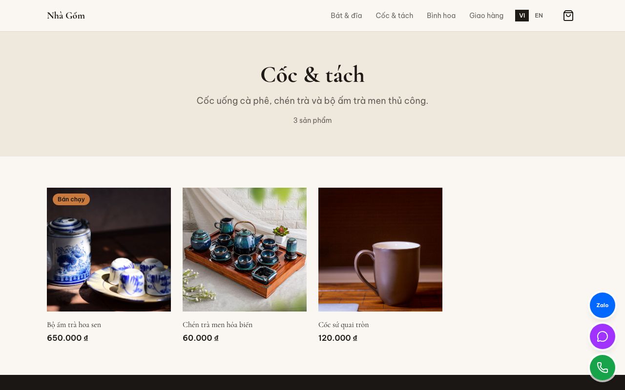 Danh mục của mẫu Cửa hàng online