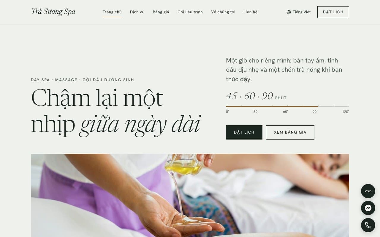 Trang chủ mẫu Spa & chăm sóc sức khoẻ trên máy tính