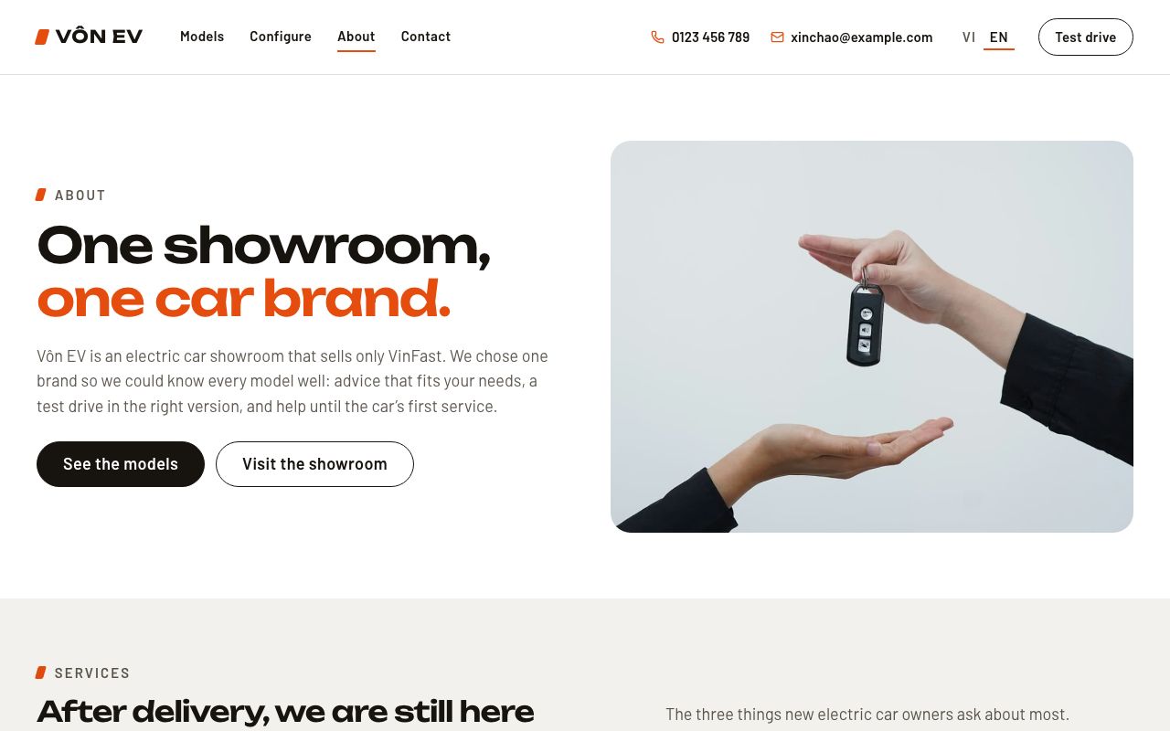 About of the Light EV showroom template